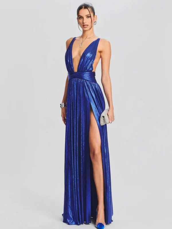 RETROFÊTE KELSEY DRESS IN BLUE (SIZE S) FOR HIRE