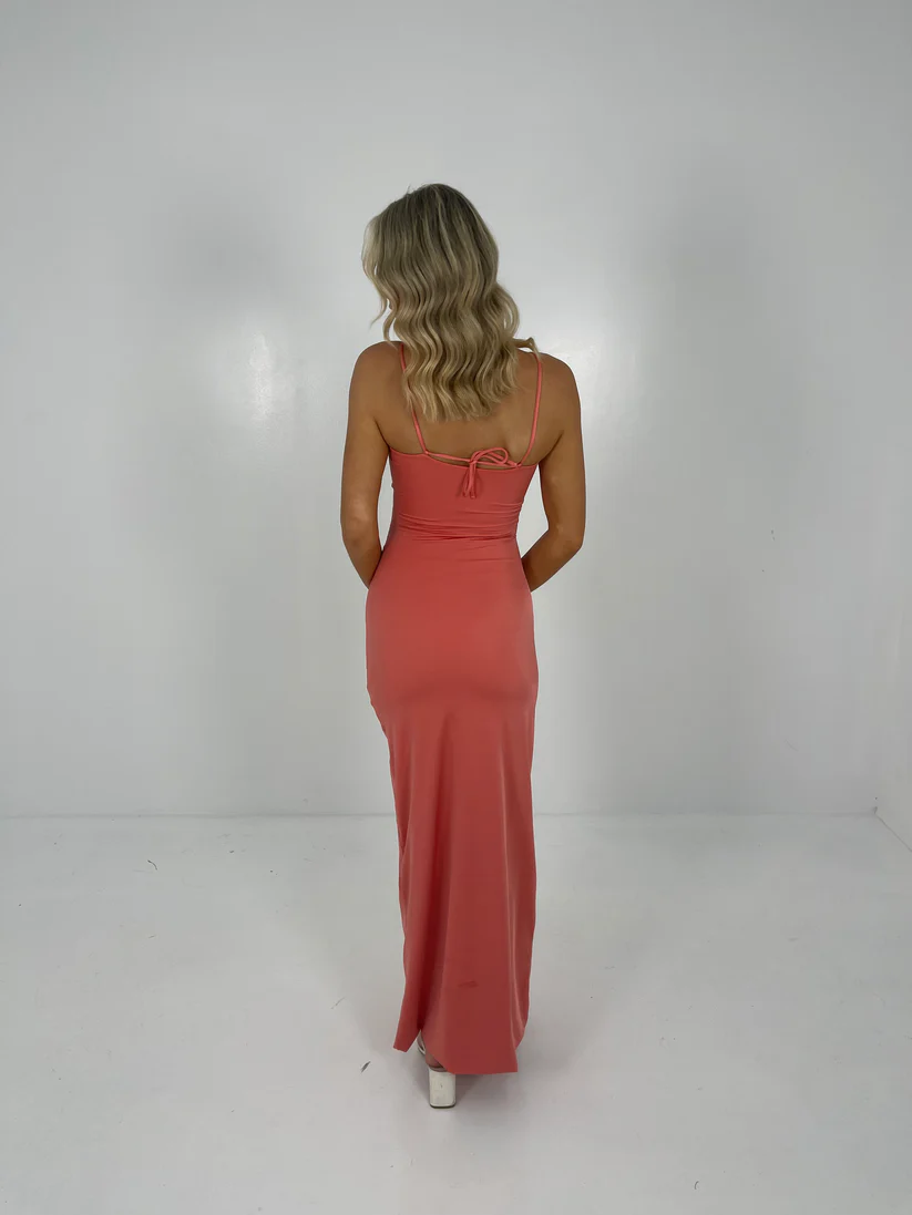 MAYGEL CORONEL CORAL VERANERA MIDI FOR HIRE