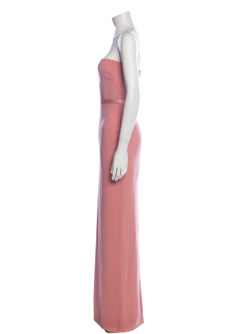 ALEX PERRY PINK CASSIDY STRAPLESS COLUMN GOWN IN PINK