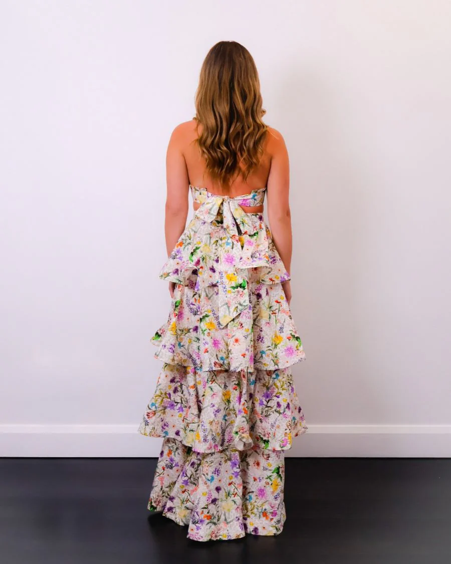 Aqua Blu Heather Dress In Jardine Print Dress Hire