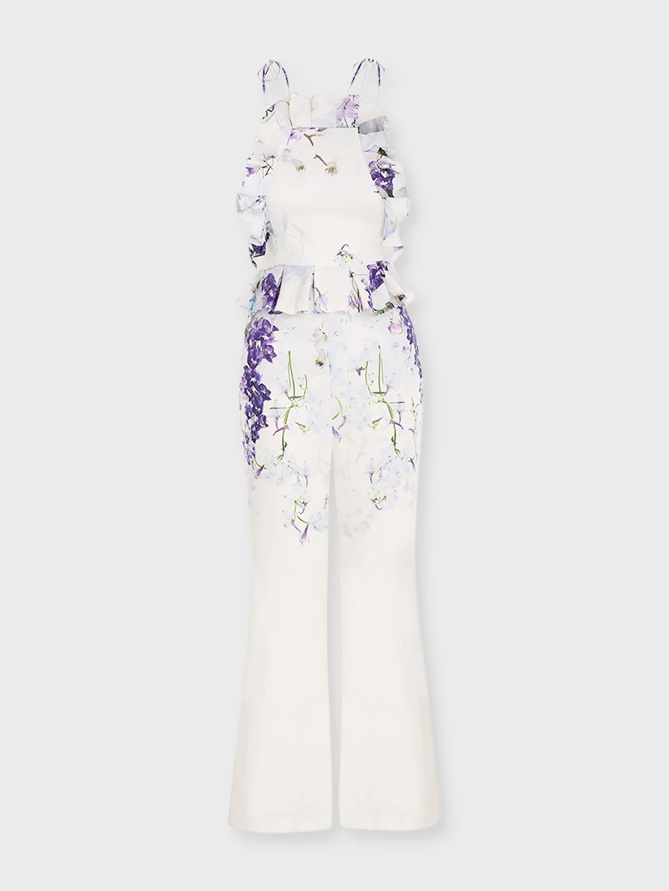 Zimmermann Pinafore White Floral Jumpsuit Hire