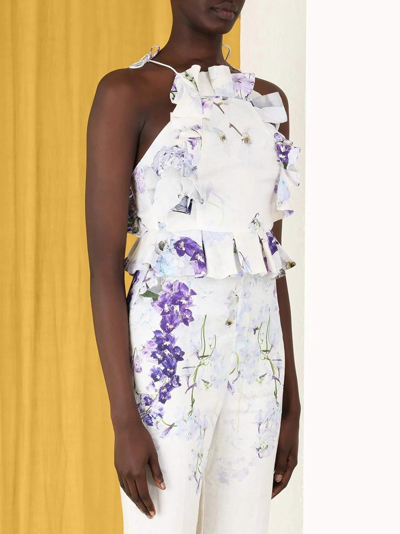 Zimmermann Pinafore White Floral Jumpsuit Hire