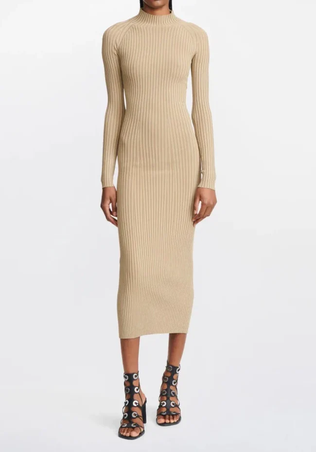 Dion Lee Sahara Stripe Rib Twist Designer Dress Hire