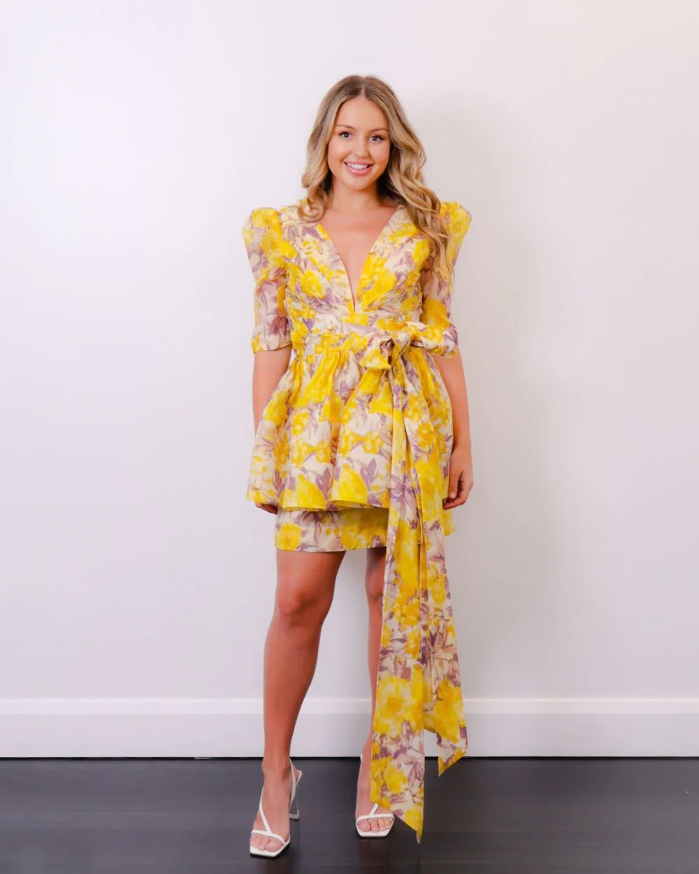 Zimmermann High Tide Peplum Mini Designer Dress Hire
