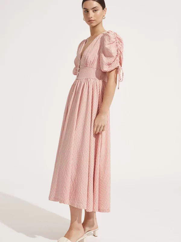 Steele Camilla Rose Check Midi Designer Dress Hire