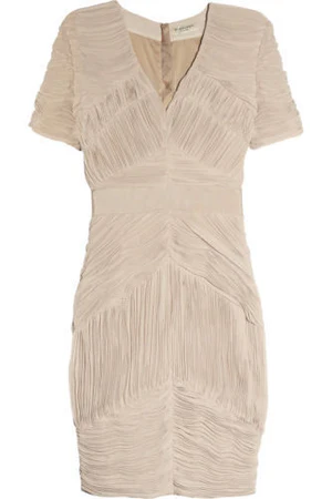 Burberry London Ruched Pleated Chiffon Cocktail Designer Dress Hire