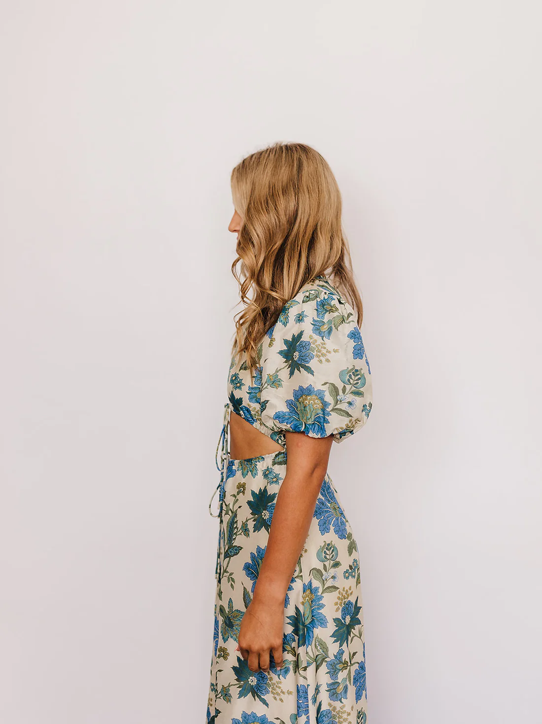 Sir the Label Celia Puff Sleeve Midi Designer Dress Hire
