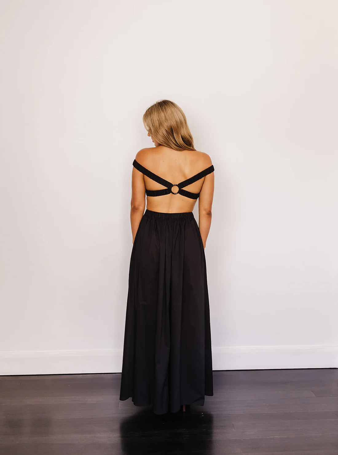 Scanlan Theodore Cotton Voile Ring Black Cut Out Designer Dress Hire
