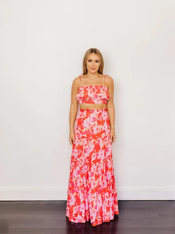 Steele Layla Camellia Crop and Flora Skirt Set Hire