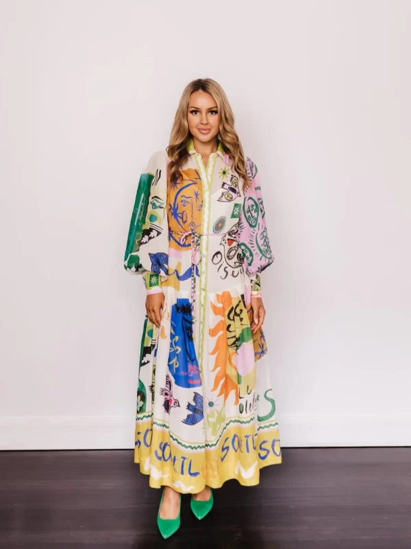 Alemais Soleil Patchwork Designer Dress Hire