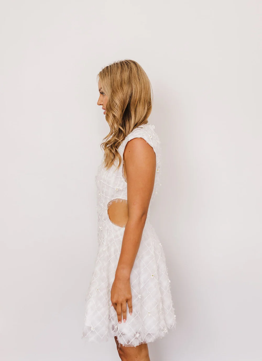 Aje Mirage Organza Cut Out Mini Designer Dress Hire