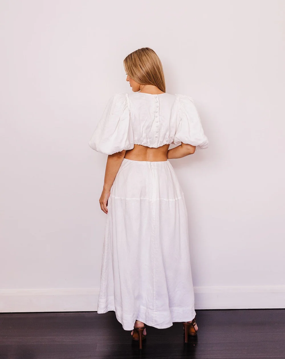 Aje Vanades Cut Out Ring White Midi Designer Dress Hire