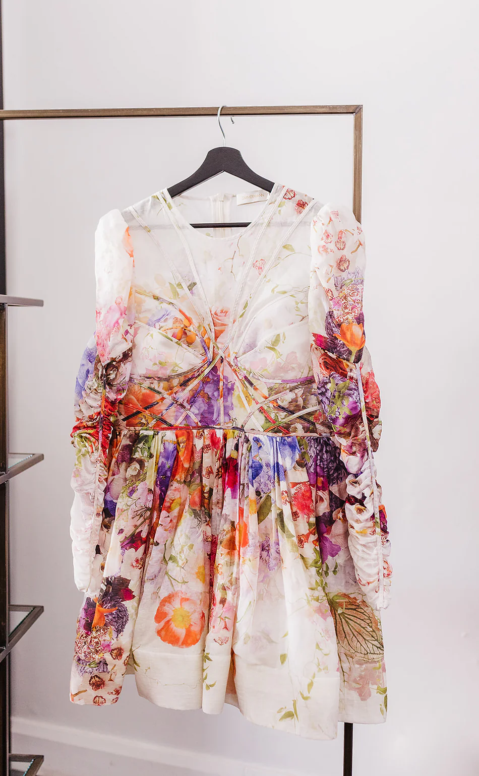 Zimmermann Prima Paneled Mini Floral Designer Dress Hire