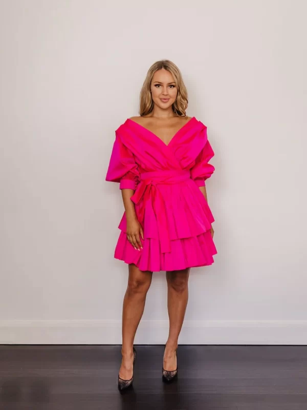 Alin Le Kal Chloe Fushia Designer Dress Hire