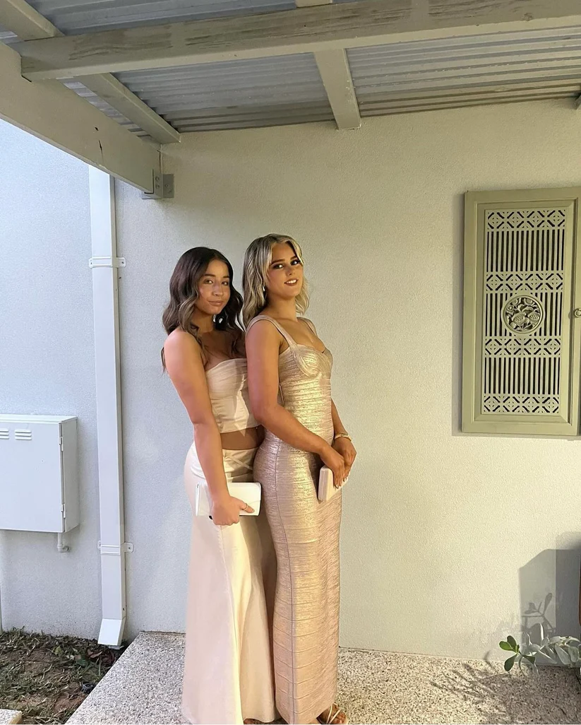 Hervé Léger Rose Gold Sweetheart Gown in Rose Gold for Hire