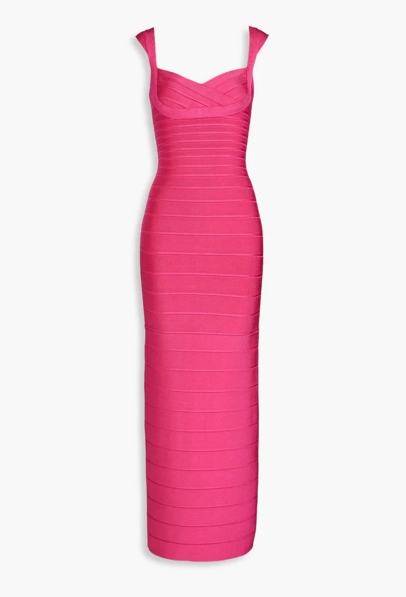 Hervé Léger Pink Sweetheart Gown in Pink for hire