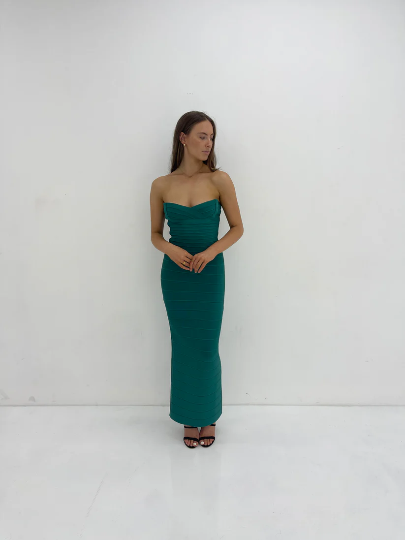 Hervé Léger Jade Sweetheart Strapless Gown in Jade for Hire