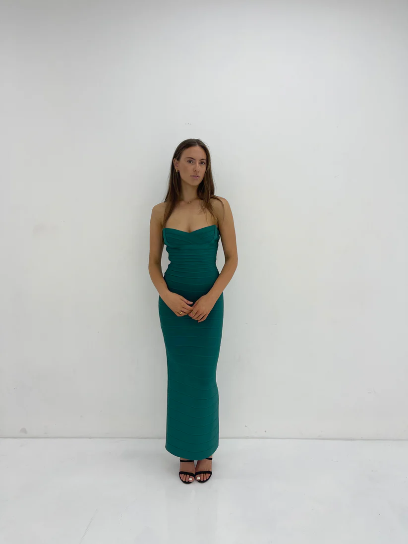 Hervé Léger Jade Sweetheart Strapless Gown in Jade for Hire