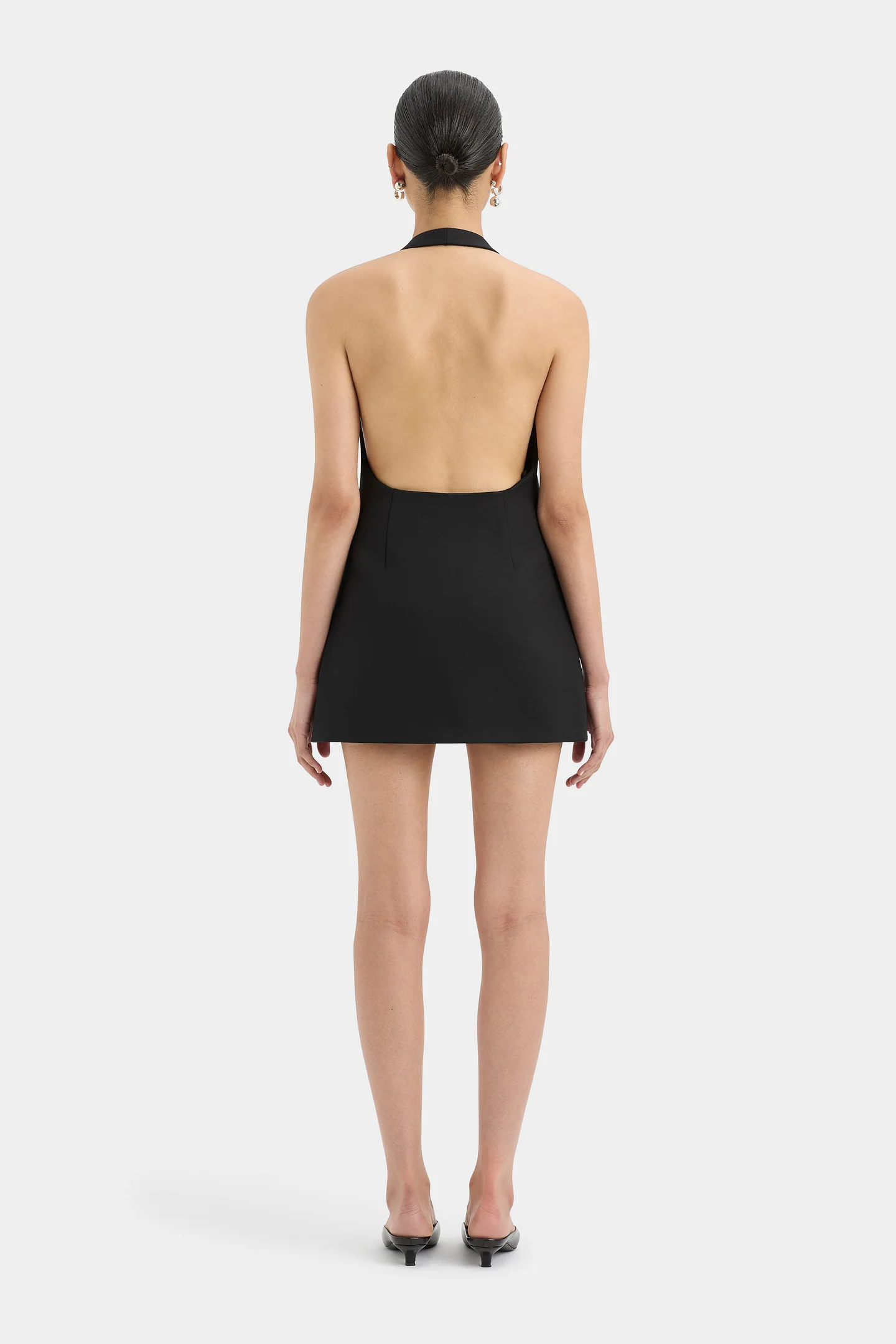 Sir Sandrine Halter Mini Dress in Black for hire