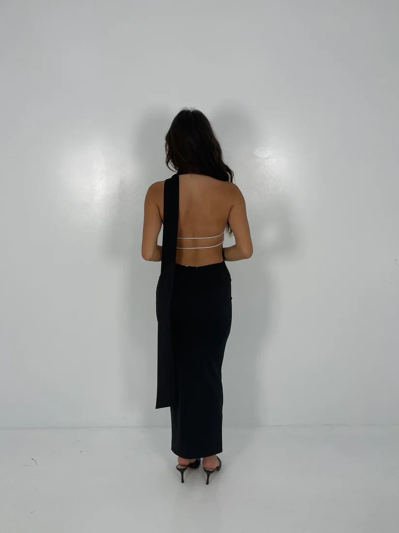 Khanums Black Kara Dress for hire