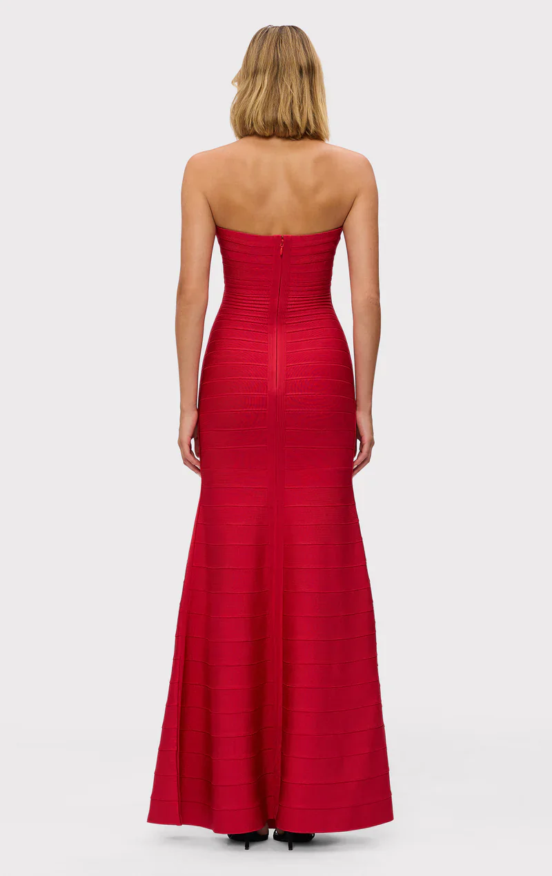 Hervé Léger Lipstick Red Sara Gown for hire
