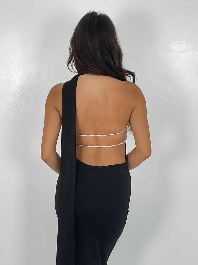 Khanums Black Kara Dress for hire