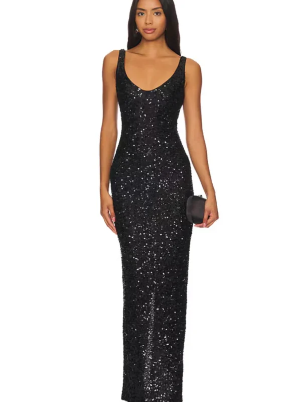 NBD Black Janhvi Maxi Dress for hire