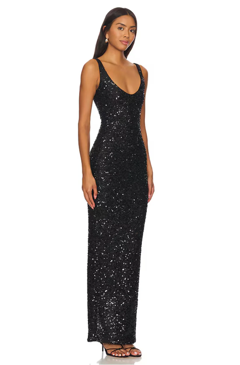 NBD Black Janhvi Maxi Dress for hire