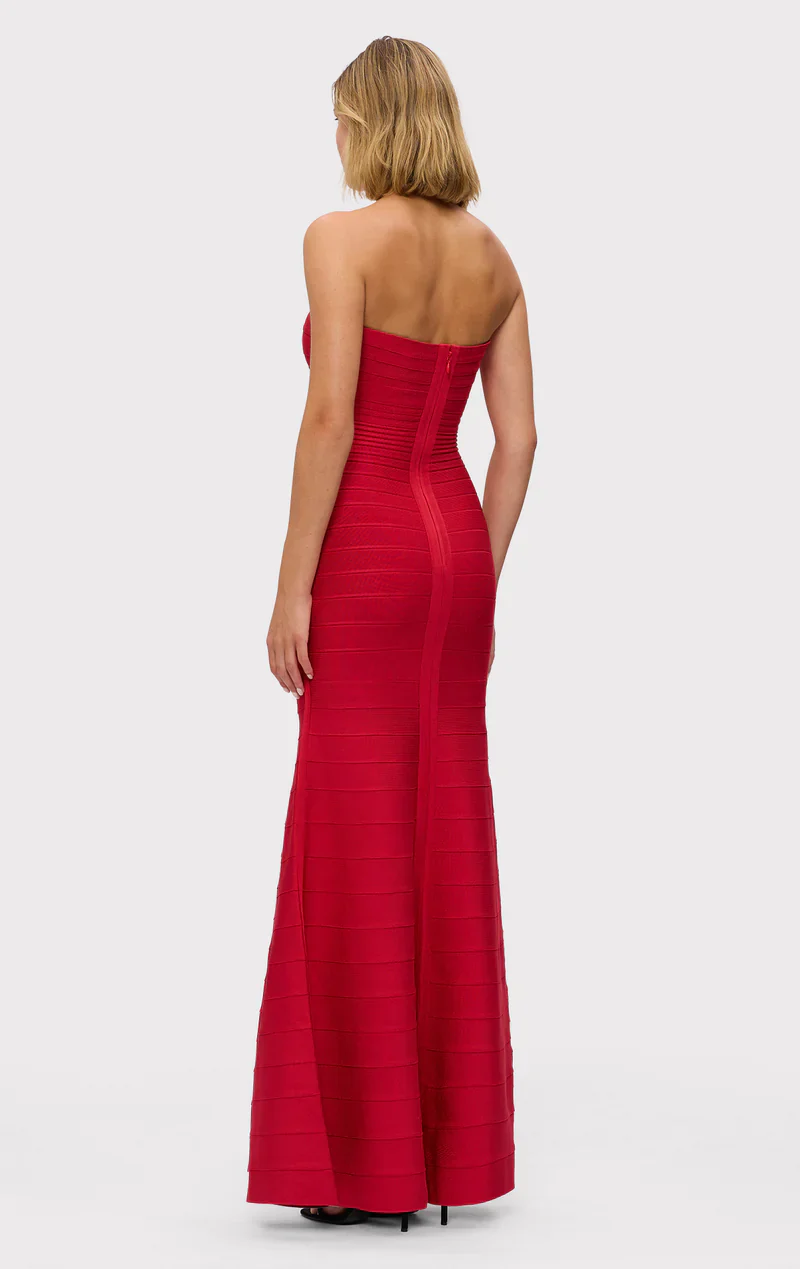 Hervé Léger Lipstick Red Sara Gown for hire