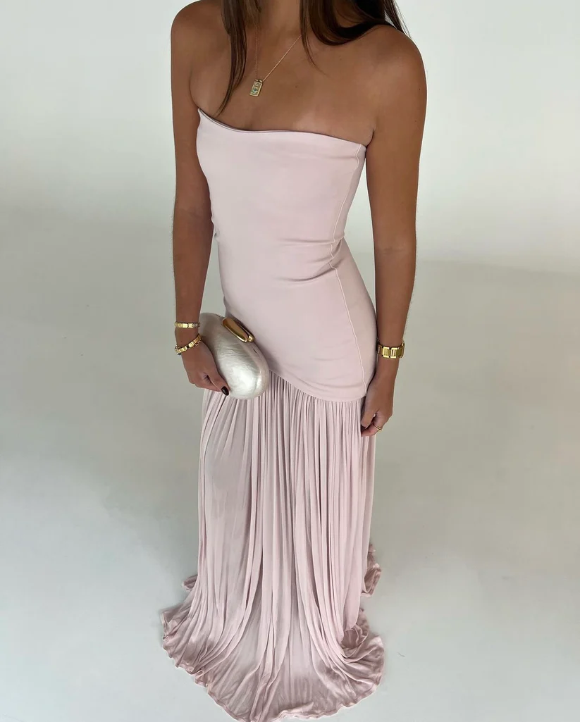 helsa dress pink Helsa Heavy Satin Mini Dress in Pale Pink