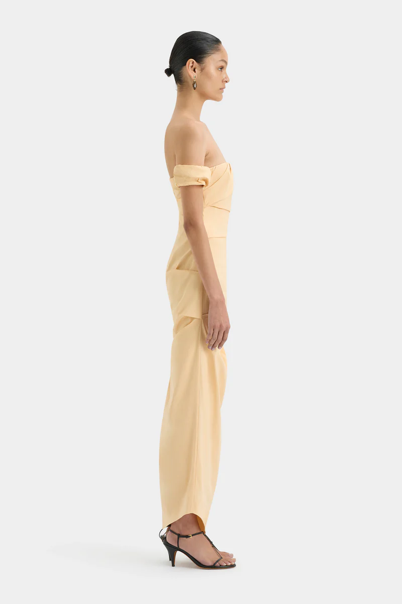 3557-S54-SIR424-1041 CARMEN DRAPED GOWN LIGHT PEACH-24305-SirTheLabel-D1-0378 400x@2x