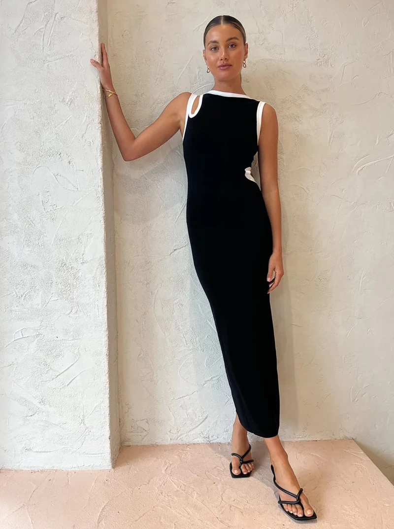 Sir the Label Evalina Cut Out Midi Dress