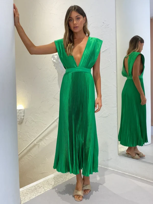 L'Idee Gala Gown In Bright Green