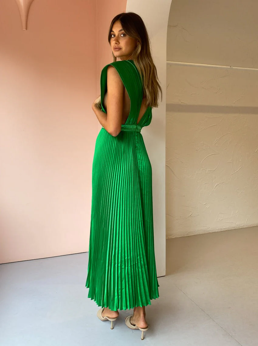 L'Idee Gala Gown In Bright Green