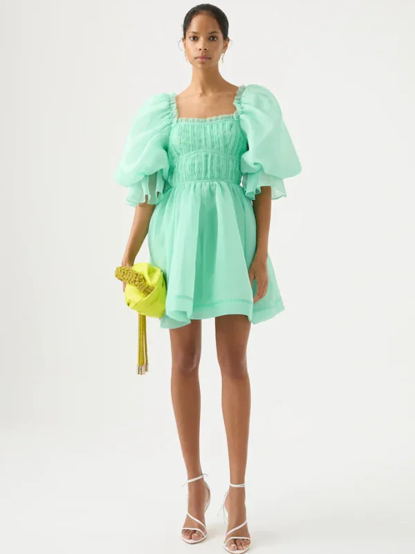 Aje Astrid Mini Dress Marine Green