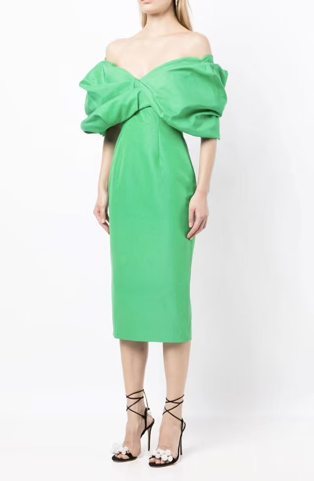 Rachel Gilbert Xavier Midi Dress Green