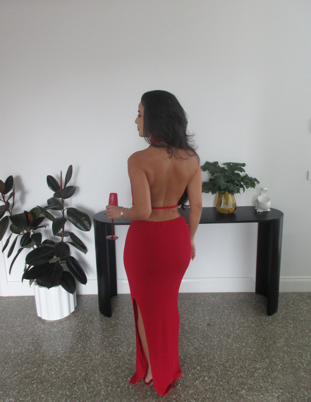 aya muse dress red Aya Muse Scarf-Detail Silk-Blend Jersey Gown - Red - 40% Off