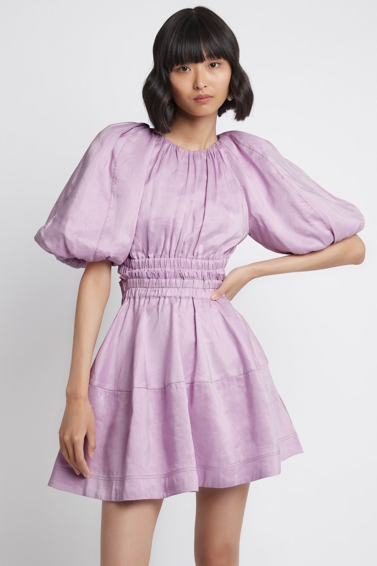 5221-solitude cutout mini dress aje purple