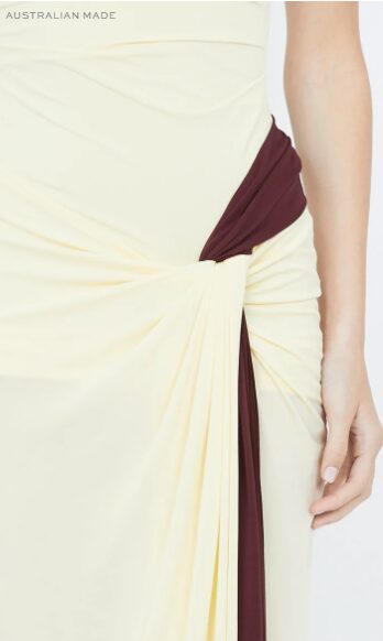 greta twist maxi dress Bec & Bridge Greta Twist Maxi Dress in Butter Size AU 6