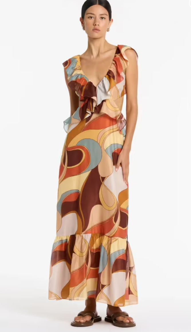 Sir The Label Vista Frill Midi Dress Photo