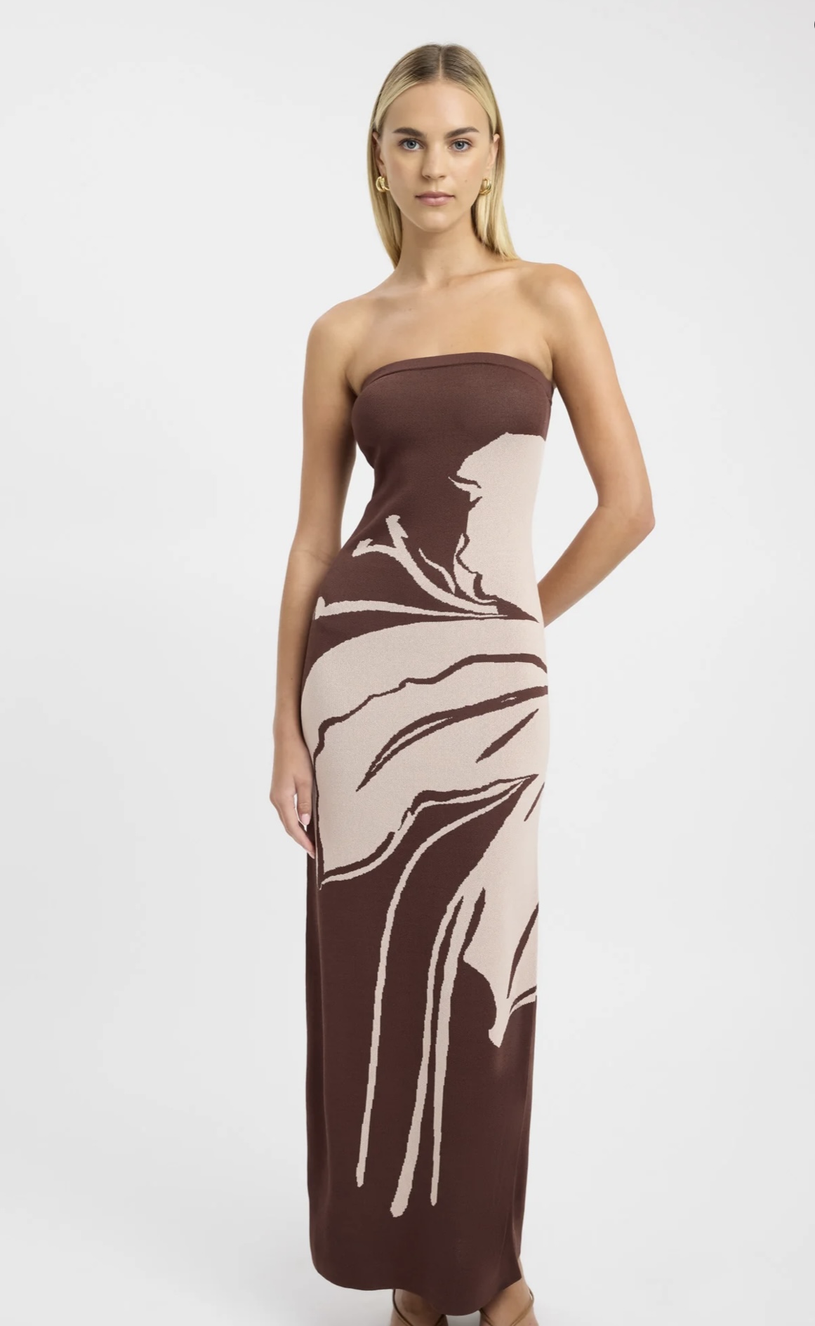 kookai brown dress Kookai Aloha Strapless Dress in Macadamia Sz 8 Rent a Dress