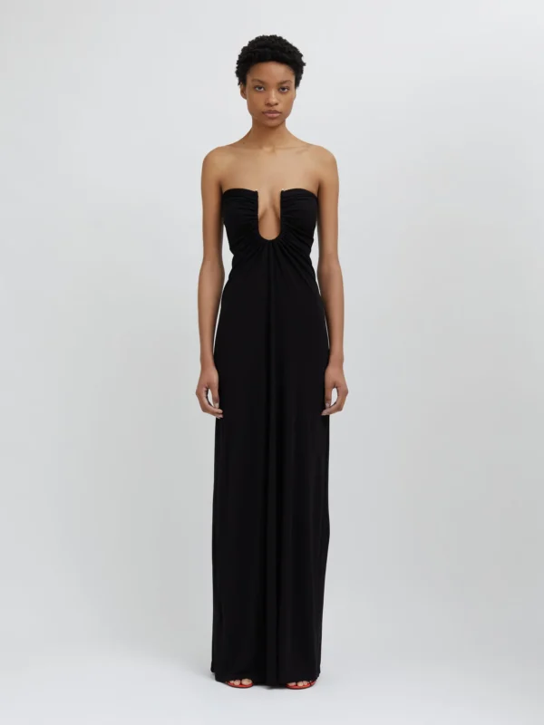 5897-CHRISTOPHERESBER ARCED-PALM-STRAPLESS-DRESS 23023345 BLACK 1 1600x