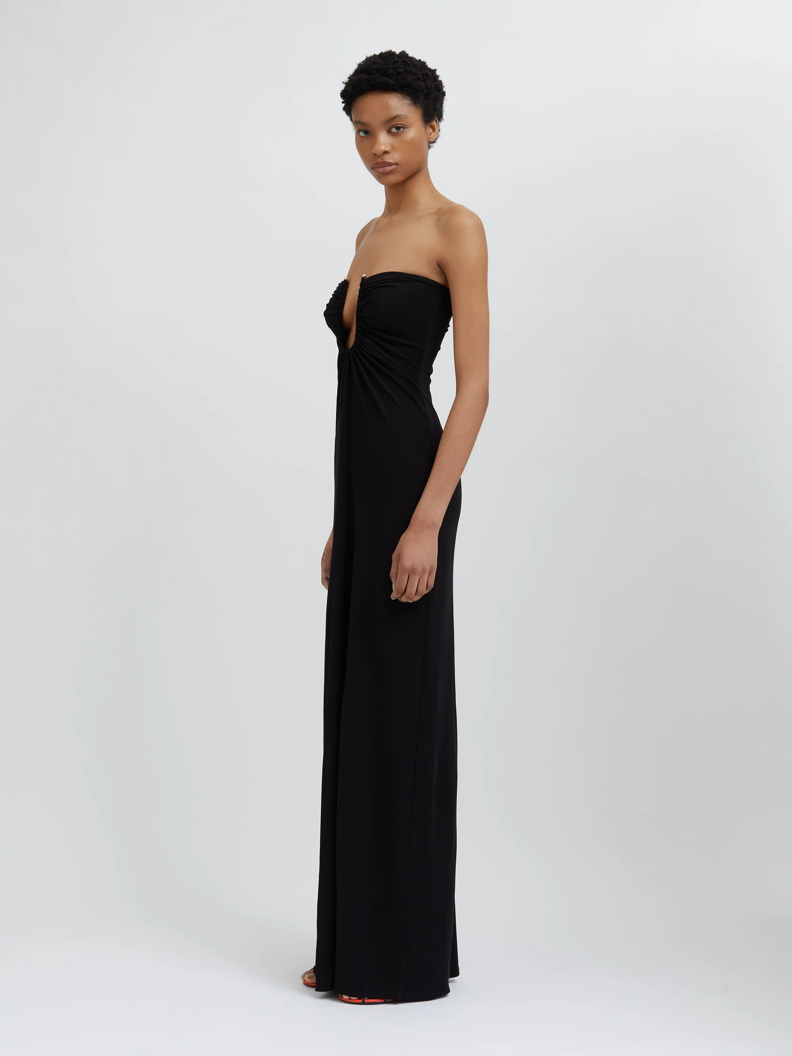 5897-CHRISTOPHERESBER ARCED-PALM-STRAPLESS-DRESS 23023345 BLACK 2