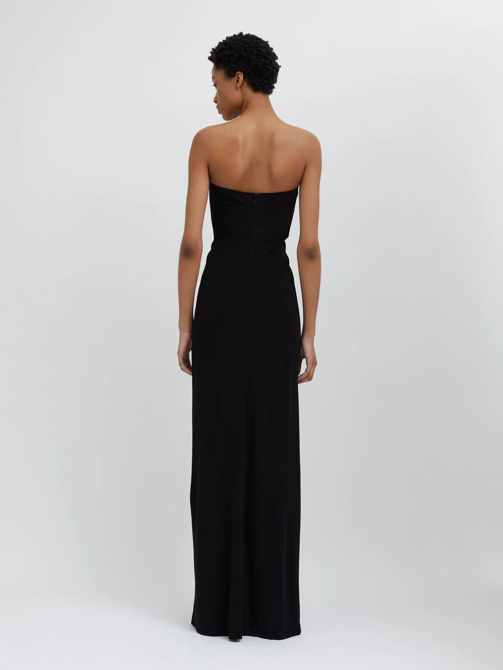 5897-CHRISTOPHERESBER ARCED-PALM-STRAPLESS-DRESS 23023345 BLACK 5
