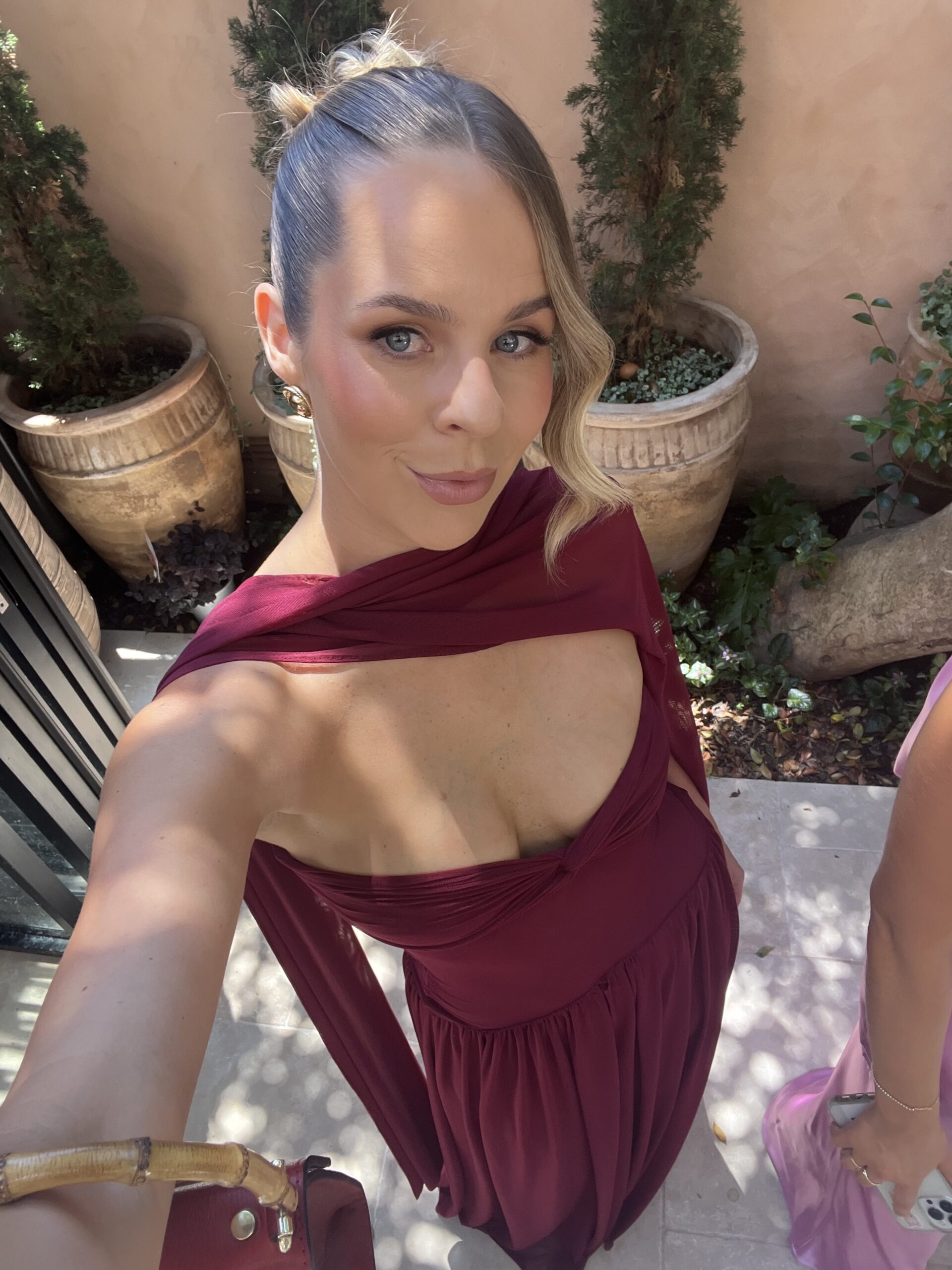 ophelia dress burgundy Lady Black Tie - Ophelia Gown - Strapless A-line Dress With Bow