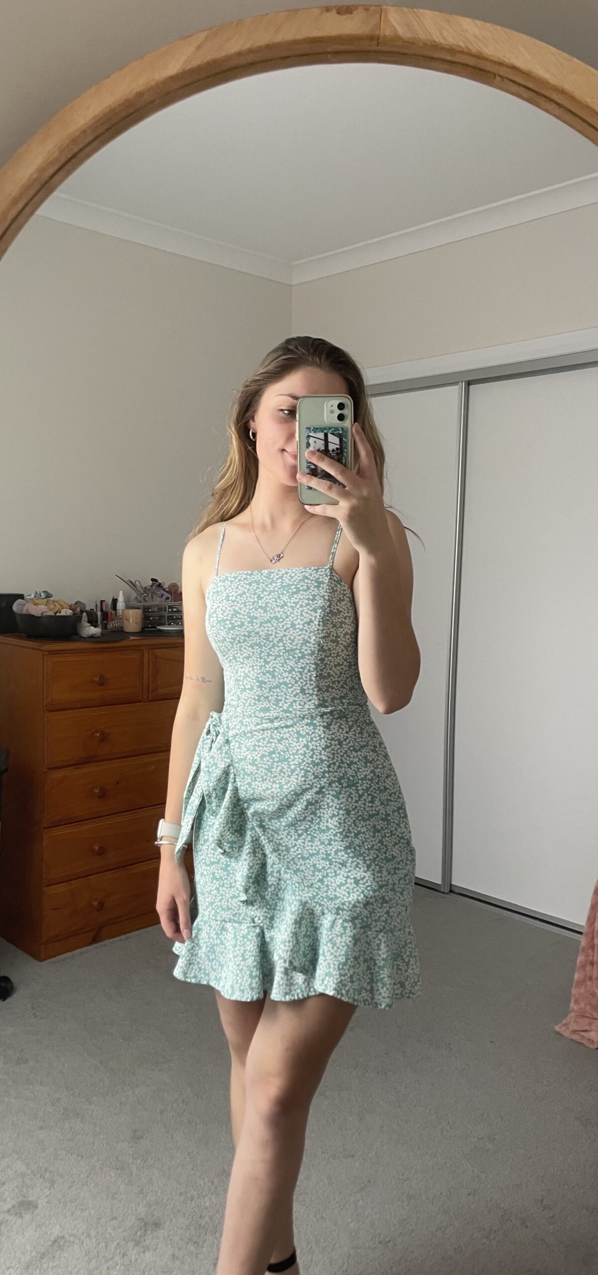 6273-Green Floral Mini On