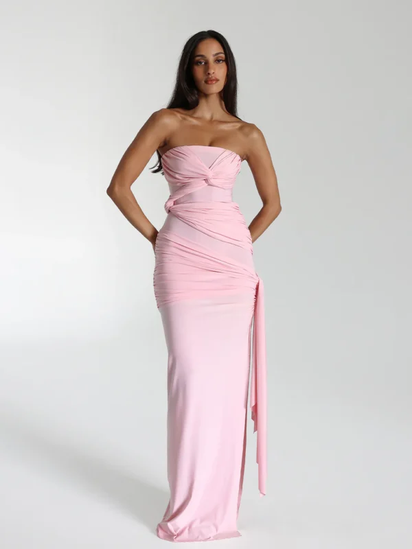 2123-MirandaGown BlossomPink Front Yaz