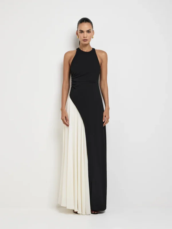 6938-1007053 BIANCA DRESS BLACKWHITE 36