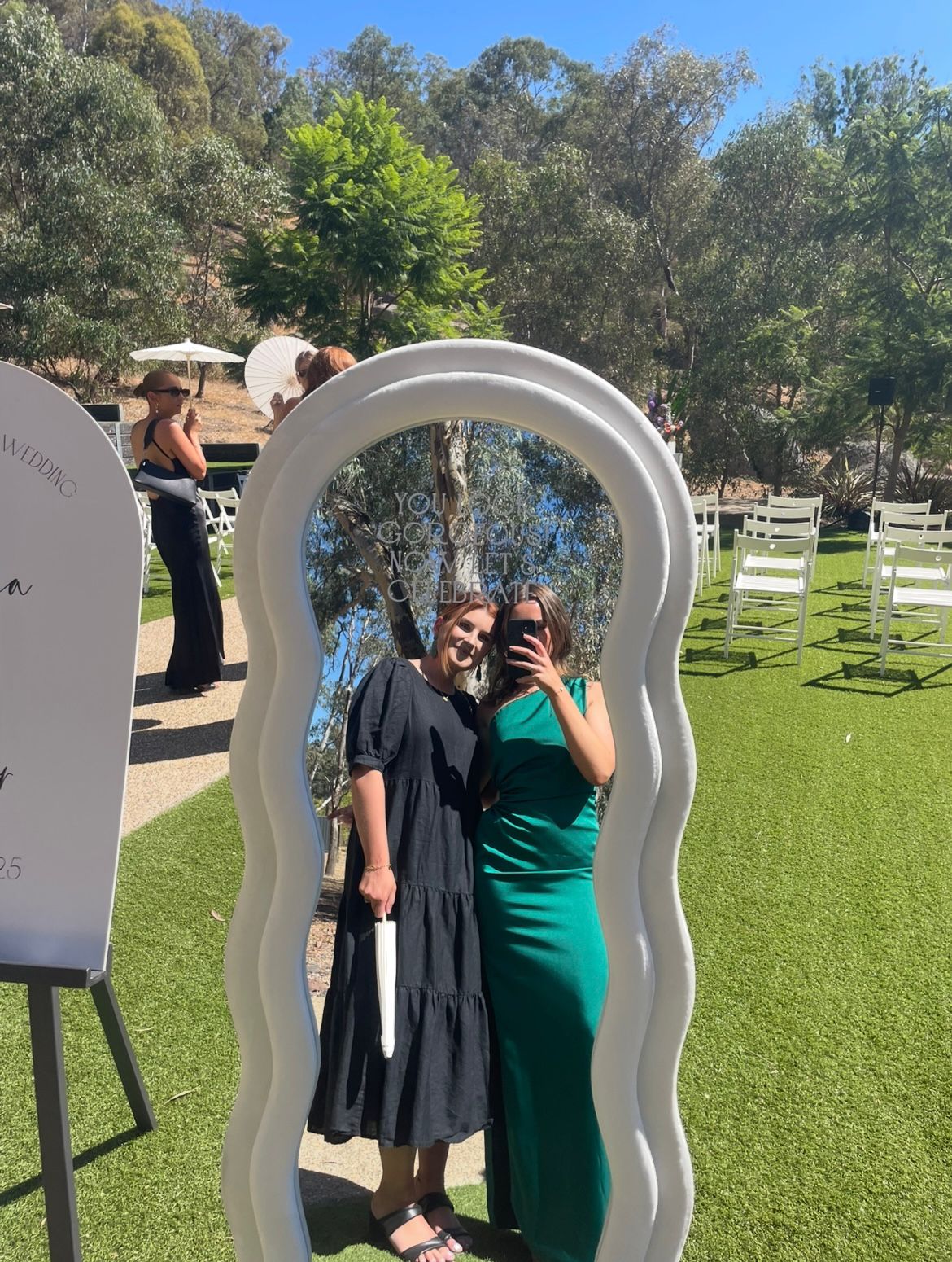 Elle Zeitoune Emerald green one shoulder maxi dress Photo