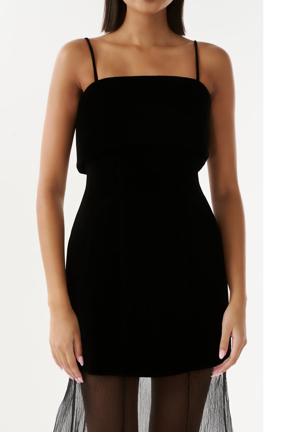 2054-Justin Tong Phoebe Organza Dress Black 8